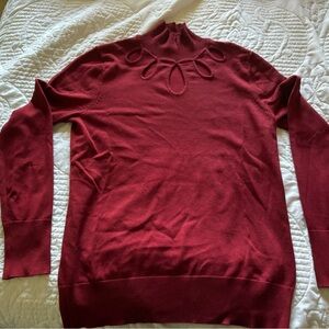 Cable & Gauge Burgundy Knit Top